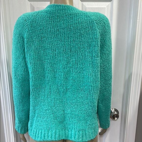 Rabe Open Front Cardigan. Turquoise - Picture 4 of 8